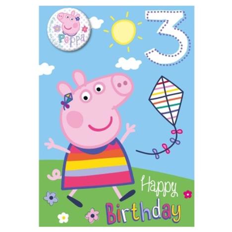 3rd Birthday Peppa Pig Card With Badge £2.69